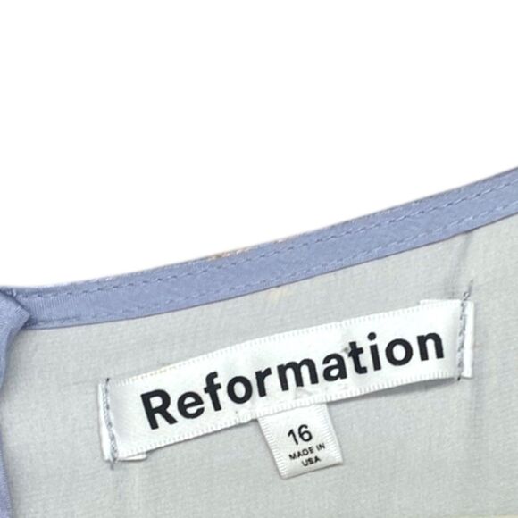 NWT Reformation Kaye Silk Midi Dress Melba Light Blue Size 16 Plus - Picture 12 of 16